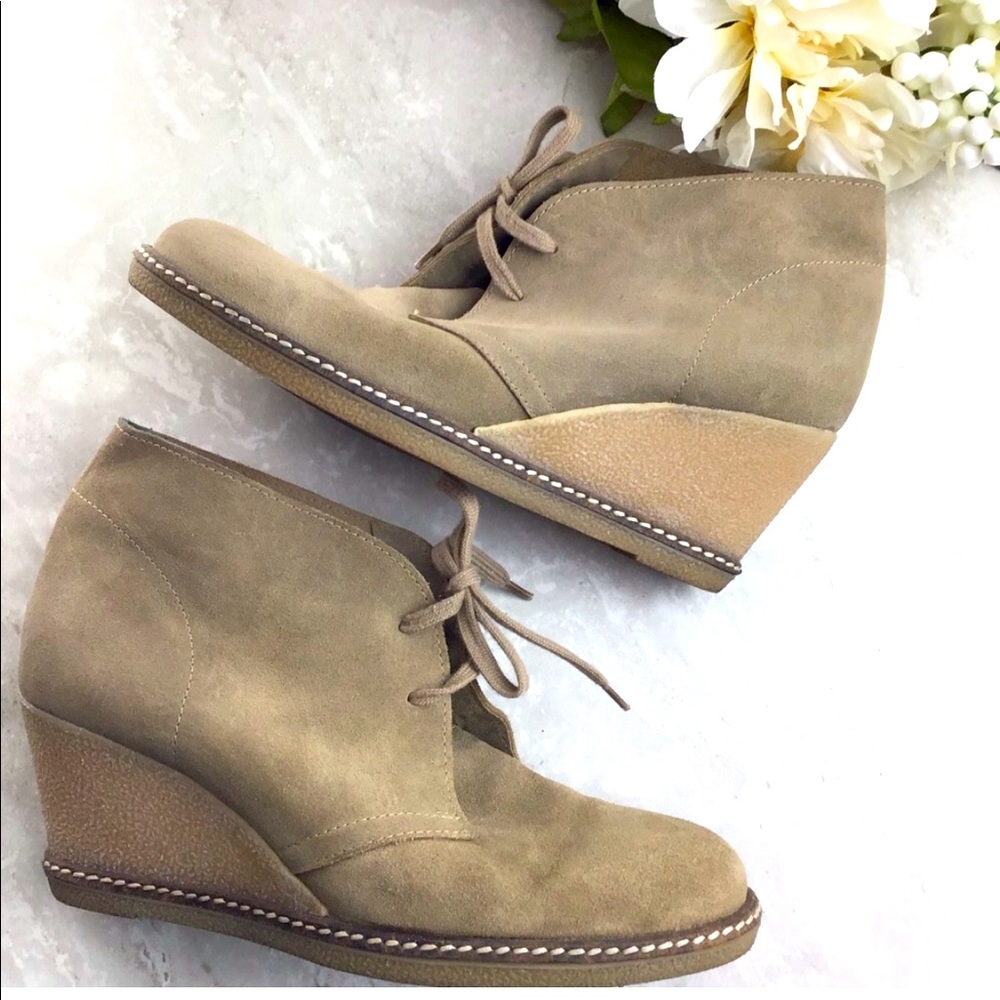 J.Crew McAllister Suede Wedge Booties Size 8